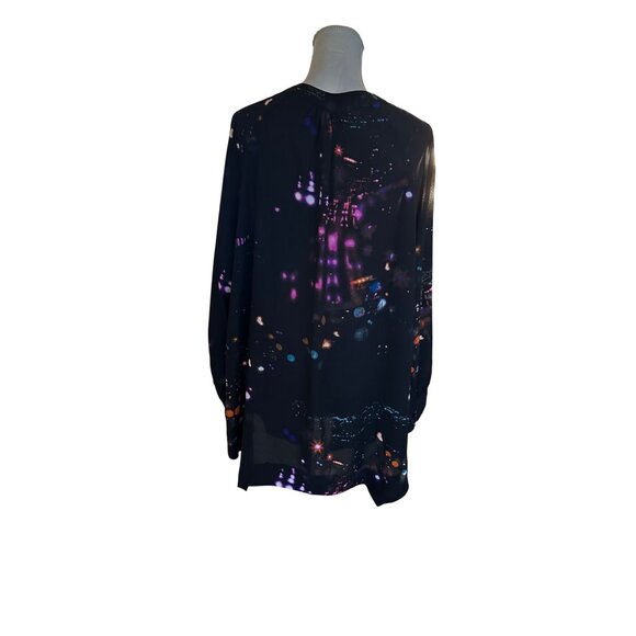 Melissa McCarthy Seven7 Tunic Blouse 2X Star Light Print Flowy Long Sleeve - Picture 11 of 12